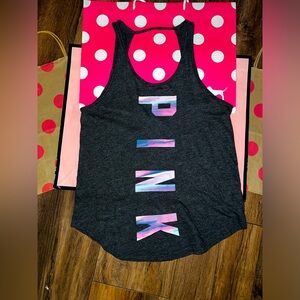 VS PINK Size XS HTF Pastel Watercolor Open Back Tank.